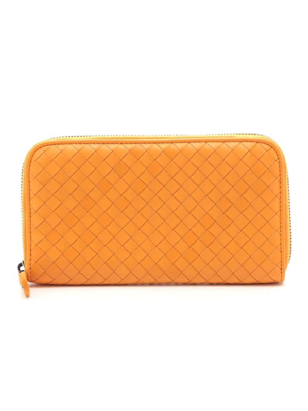 Bottega Veneta Intrecciato Round Wallet Yellow Leather